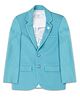 CAVIO Full Sleeves Solid Blazer With Text Printed Tee Set - Turquoise Blue