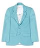 CAVIO Full Sleeves Solid Blazer With Text Printed Tee Set - Turquoise Blue