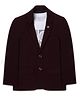 CAVIO Full Sleeves Solid Blazer With Text Printed Tee Set - Violet