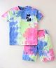 Unicorns Cotton Half Sleeves Beach Theme Printed Tie & Dye Tee With  Coordinating Shorts Set - Multi Colour