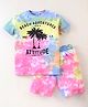Unicorns Cotton Half Sleeves Beach Theme Printed Tie & Dye Tee With  Coordinating Shorts Set - Multi Colour