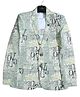 CAVIO Cotton Full Sleeves Alphabets Printed Blazer With Tee - Pista Green