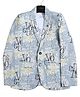 CAVIO Cotton Full Sleeves Alphabets Printed Blazer With Tee - Sea Green