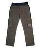 CAVIO Cotton Dont Stop Text Printed Cargo Trousers With Belt - Olive Green
