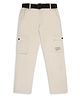 CAVIO Cotton Dont Stop Text Printed Cargo Trousers With Belt - Grey