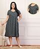 Zelena 100% Cotton Half Sleeves Floral Printed Zipless Feeding Dress With Pockets - Dark Green