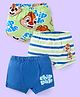 Babyhug Disney Cotton Knit Trunks With Chip N Dale Graphics Pack of 3 - Green & Blue