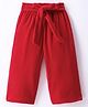 CrayonFlakes Fleece Solid Belt Attached Pant - Red
