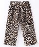 CrayonFlakes Fleece Leopard Printed Belt Attatched Pant - Brown