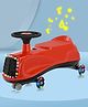 Kids Swing Car With Light & Music Fully Assembled| Easy to Handle| Built for Rough Play| Encourages Physical Activity| Smooth PU Wheels - Red