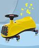 Kids Swing Car With Light & Music Fully Assembled| Easy to Handle| Built for Rough Play| Encourages Physical Activity| Smooth PU Wheels - Yellow