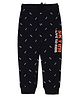 Plum Tree Cotton Skateboard Printed Joggers - Black