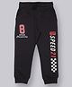 Plum Tree Cotton Top Speed Text Printed Joggers - Black