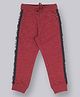 Plum Tree Cotton Born To Win Side Text Printed Joggers - Burgundy