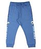 Plum Tree Cotton Dare Devils Side Text Printed Joggers - Denim Blue