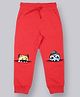 Plum Tree Cotton Animals Printed Joggers - Red
