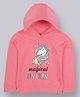 Plum Tree Cotton Full Sleeves Unicorn Printed Hooded Sweatshirt - Pink