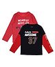 Plum Tree Pack Of 2 Cotton Full Sleeves Striped & Future Awesome Text Printed Tees - Red Black