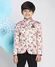 Vastramay Full Sleeves Floral Printed Jodhpuri Jacket - Pink