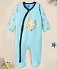 Nauti Nati Soft Cotton Full Sleeves Lion Printed Romper - Blue
