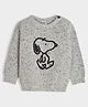Mi Arcus 100% Cotton Peanuts Featuring Full Sleeves Snoopy Embroidered Sweater - Grey