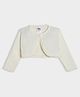 Mi Arcus Full Sleeves Solid Shrug - Cream