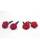 Milyra Diwali Festive Theme Pair Of 2 Flowers Embellished Hair Clips - Pink & Red