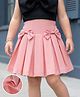 Mark & Mia Solid Colour Pleated Skirt with Bow Applique - Pink