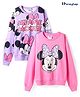 HoneyHap Disney Terry Knit Full Drop Shoulder Sleeves Sweatshirts with Minnie Mouse Graphics Pack of 2 - Lavender & Pink