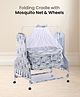Vehicle Printed Folding Cradle with Mosquito Net & Wheels - Grey