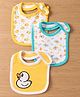 Babyhug Interlock Cotton Bibs Duck Print Pack of 3 -Yellow
