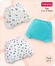 Babyhug 100% Cotton Padded Underwear Training Diapers Sports Print Pack of 3 Size 2 - Blue