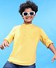 Pine Kids Cotton Woven Full Sleeves  Mandarin Collar Solid Shirt - Lime Yellow