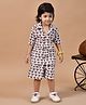 MoMaa Pure Cotton Half Sleeves Camels Printed Shirt & Coordinating Shorts Set - Brown & White