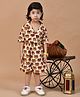MoMaa Pure Cotton Half Sleeves Elephants Printed Shirt & Shorts Set - Cream