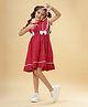 Ishki Pushki Rayon Sleeveless Polka Dots Printed Dress - Red