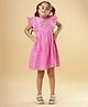 Ishki Pushki Cotton Sleeveless Floral Embroidered  Dress - Pink