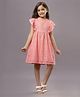 Ishki Pushki Cotton Sleeveless Floral Lace Detailed Fit & Flared Dress - Coral