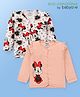 Babyoye Disney Interlock Knit Full Sleeves Jhablas with Minnie Mouse Print & Frill Detailing  Pack of 2 - Pink & White