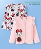 Babyoye Disney Interlock Knit Full Sleeves Jhablas with Minnie Mouse Print & Frill Detailing  Pack of 2 - Pink & White