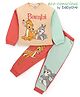 Babyoye Disney Terry Knit Full Sleeves Oversized Drop Shoulder Full Sleeve Swetashirt & Lounge Pant With Bambi Graphic - Mint & Orange