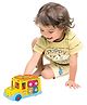NEGOCIO Educational Musical Yellow School Bus Bump and Go, Headlights, Music and Games-PACK OF 1-COLOR MAY VARY