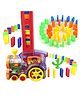 NEGOCIO Domino Block Train with Music and 3D Lights Effects and MEGA Pack of 60Pcs Domino Blocks-PACK OF 1 COLOR MAY VARY