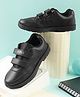 LIBERTY Prefect Text Designed With Double Velcro Closure School Shoes - Black