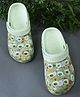 LIBERTY Heart & Star Detailed Perforated Clogs - Sea Green