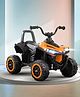 Kids Battery Operated Ride On ATV with Music & Lights - Orange & Black