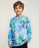 Pine Kids Disney Cotton Knit Full Sleeve T-Shirt With Mickey Mouse & Goofy Graphic - Blue Green