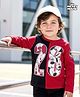 Babyhug Disney Single Jersey Knit Full Sleeves Cut & Sew T-Shirt with Mickey Mouse Print - Red