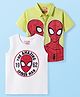 Babyhug Marvel Cotton Knit Half Sleeves Shirt & T-Shirt with Spiderman Graphic - Neon Green