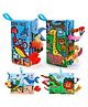 2 PCS Soft Cloth Baby Books | 0-6 Months High Contrast Sensory Baby Toy | 6-12 Months Touch Feel Teething | Travel Essentials Tummy Time (Ocean & Jungly Animals)Pack 2 Pcs